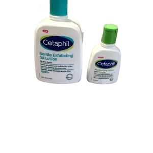 Cetaphil Gentle Exfoliating SA Lotion- (2) small & lg bottle and White and Green